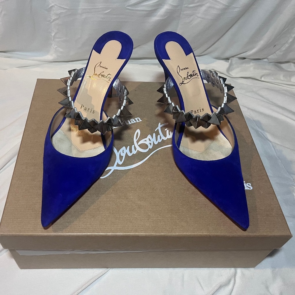 Christian Louboutin Royal Blue Spike Heels Size 38